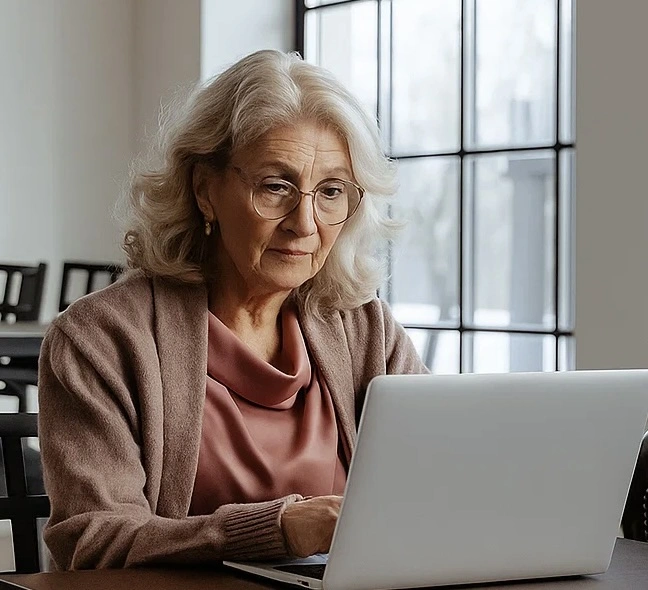 Babcia wspierająca projekt